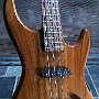 Long scale (34") electric bass, Schaller jazz-bass pickups.  Solid black walnut body, Gotoh roller bridge, Gotoh tuners.  Highly figured maple neck.  